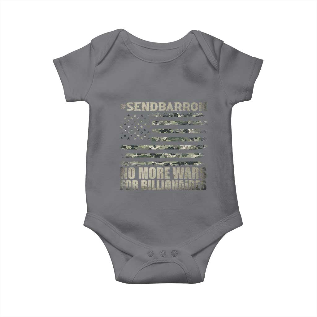 Send Barron Baby Onesie Vintage American Flag Camo Soldier Hashtag Meme TS14 Charcoal Print Your Wear