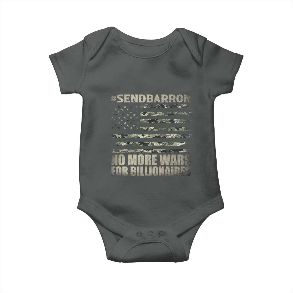 Send Barron Baby Onesie Vintage American Flag Camo Soldier Hashtag Meme TS14 Dark Heather Print Your Wear