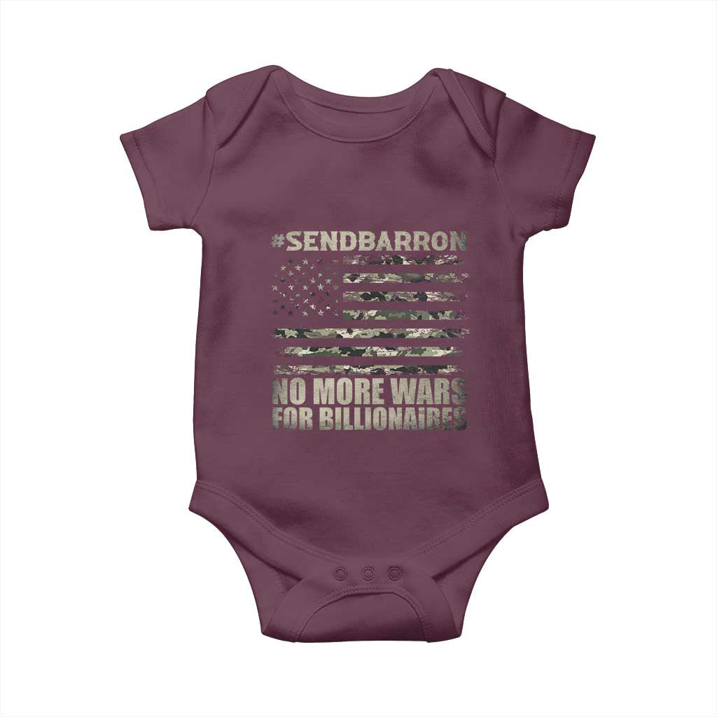 Send Barron Baby Onesie Vintage American Flag Camo Soldier Hashtag Meme TS14 Maroon Print Your Wear