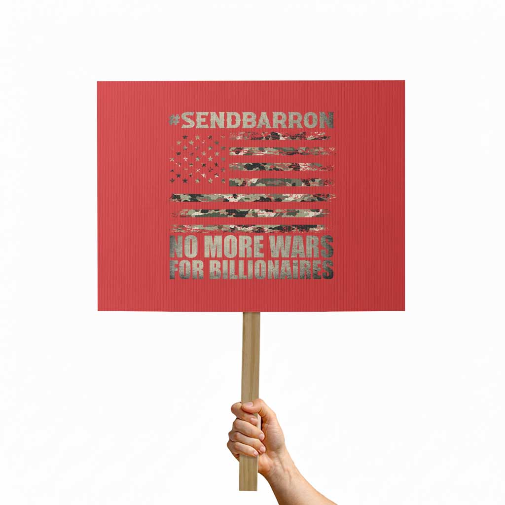 Send Barron Protest Sign Vintage American Flag Camo Soldier Hashtag Meme TS14 Horizontal 18