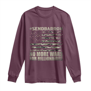 Send Barron Long Sleeve Shirt Vintage American Flag Camo Soldier Hashtag Meme TS14 Maroon Print Your Wear