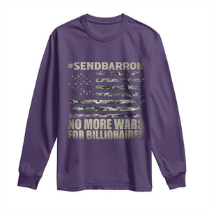 Send Barron Long Sleeve Shirt Vintage American Flag Camo Soldier Hashtag Meme TS14 Purple Print Your Wear