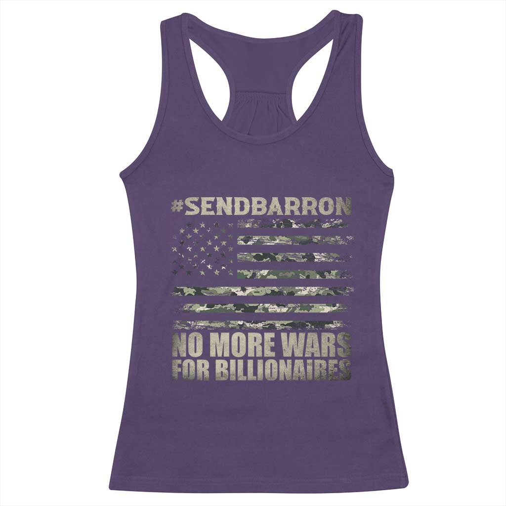 Send Barron Racerback Tank Top Vintage American Flag Camo Soldier Hashtag Meme TS14 Purple Print Your Wear