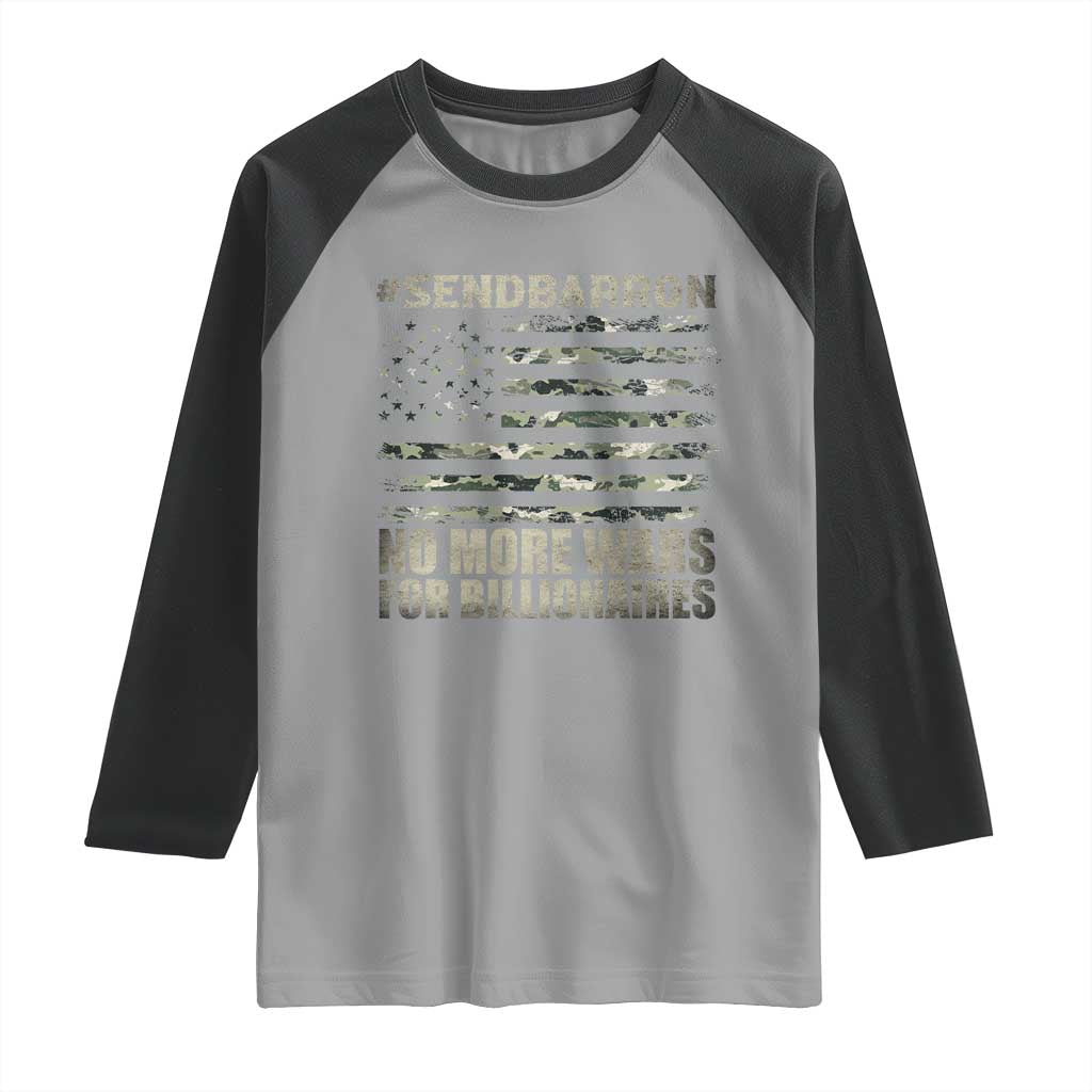 Send Barron Raglan Shirt Vintage American Flag Camo Soldier Hashtag Meme TS14 Sport Gray Black Print Your Wear