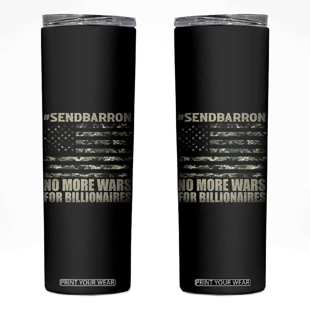 Send Barron Skinny Tumbler Vintage American Flag Camo Soldier Hashtag Meme TS14 Black Print Your Wear