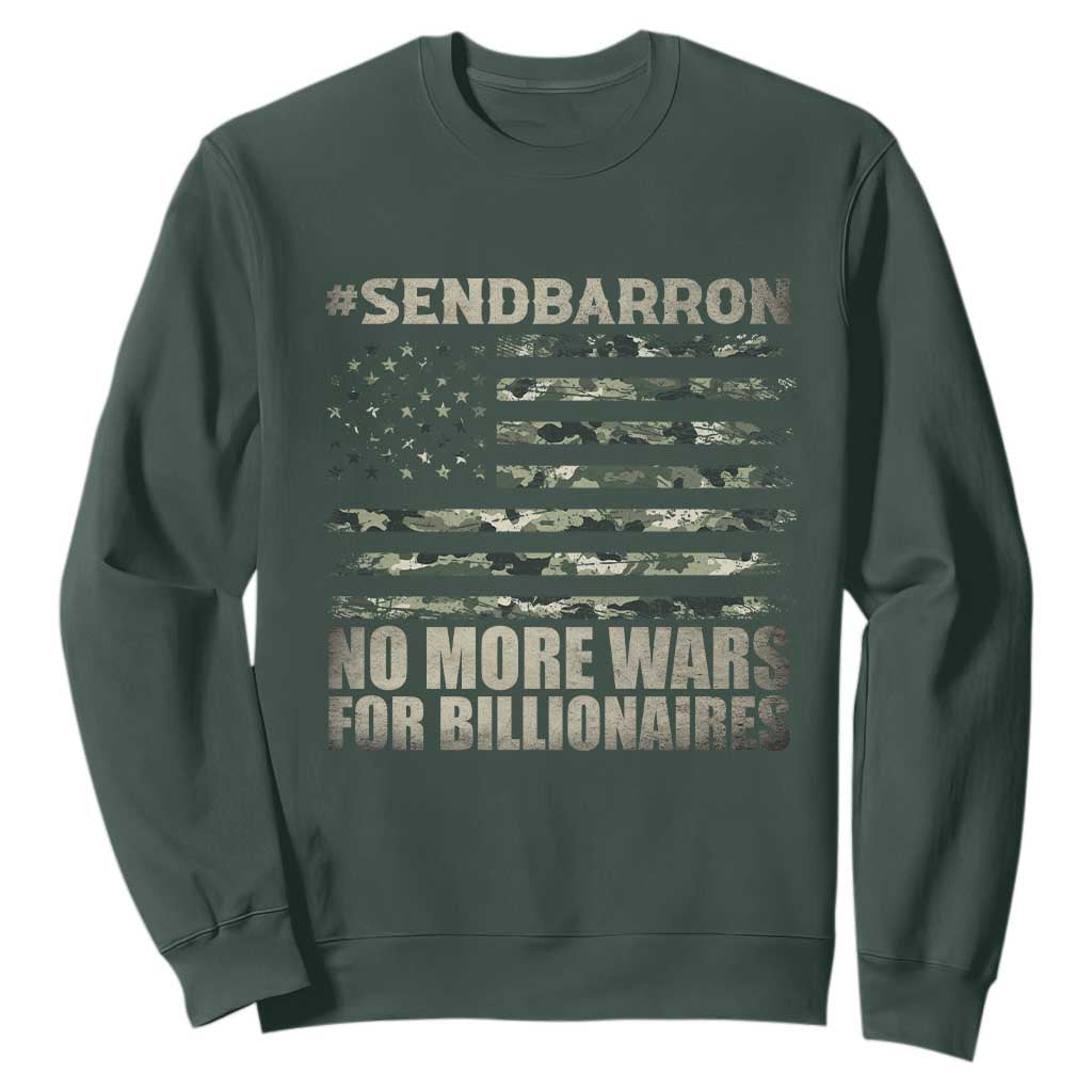 Send Barron Sweatshirt Vintage American Flag Camo Soldier Hashtag Meme TS14 Dark Forest Green Print Your Wear