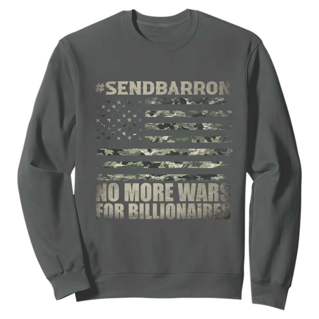 Send Barron Sweatshirt Vintage American Flag Camo Soldier Hashtag Meme TS14 Dark Heather Print Your Wear