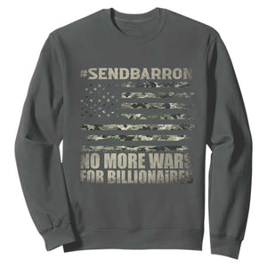 Send Barron Sweatshirt Vintage American Flag Camo Soldier Hashtag Meme TS14 Dark Heather Print Your Wear