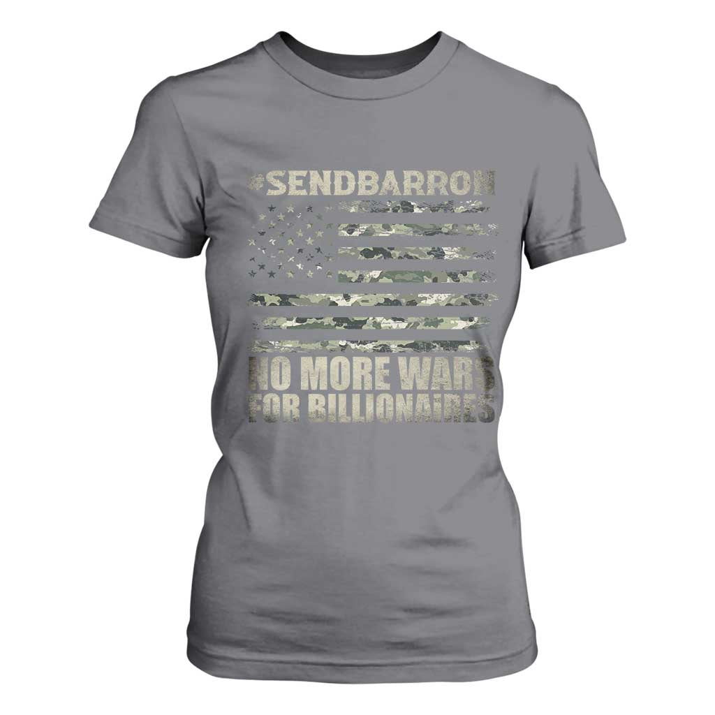 Send Barron T Shirt For Women Vintage American Flag Camo Soldier Hashtag Meme TS14 Charcoal Print Your Wear