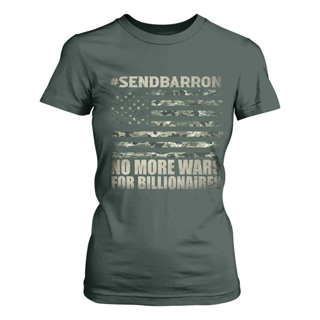 Send Barron T Shirt For Women Vintage American Flag Camo Soldier Hashtag Meme TS14 Dark Forest Green Print Your Wear