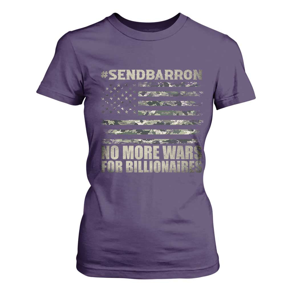 Send Barron T Shirt For Women Vintage American Flag Camo Soldier Hashtag Meme TS14 Purple Print Your Wear