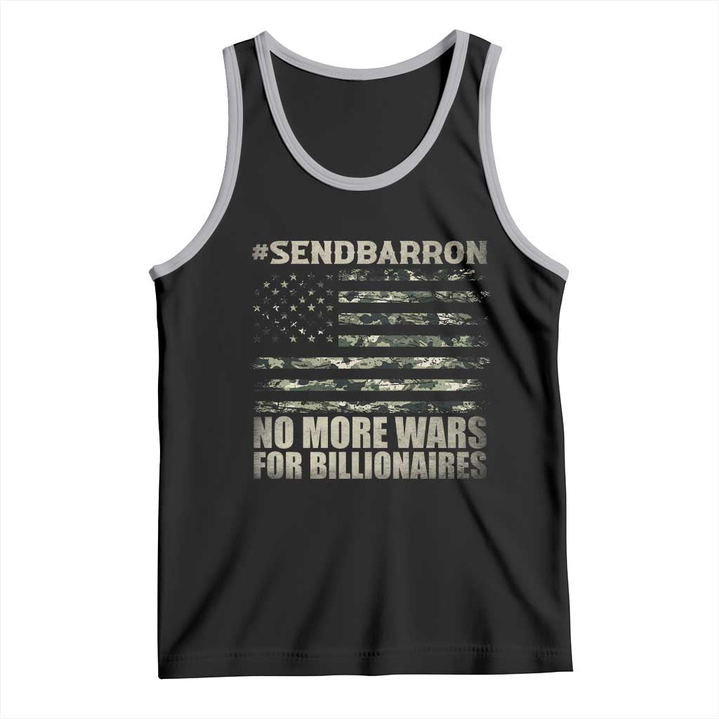 Send Barron Tank Top Vintage American Flag Camo Soldier Hashtag Meme TS14 Black Athletic Heather Print Your Wear