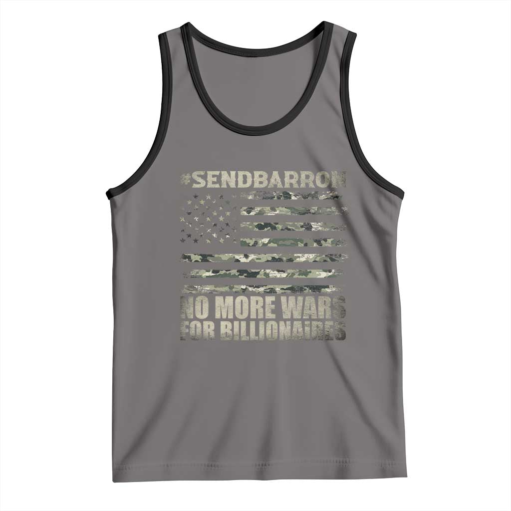Send Barron Tank Top Vintage American Flag Camo Soldier Hashtag Meme TS14 Deep Heather Black Print Your Wear