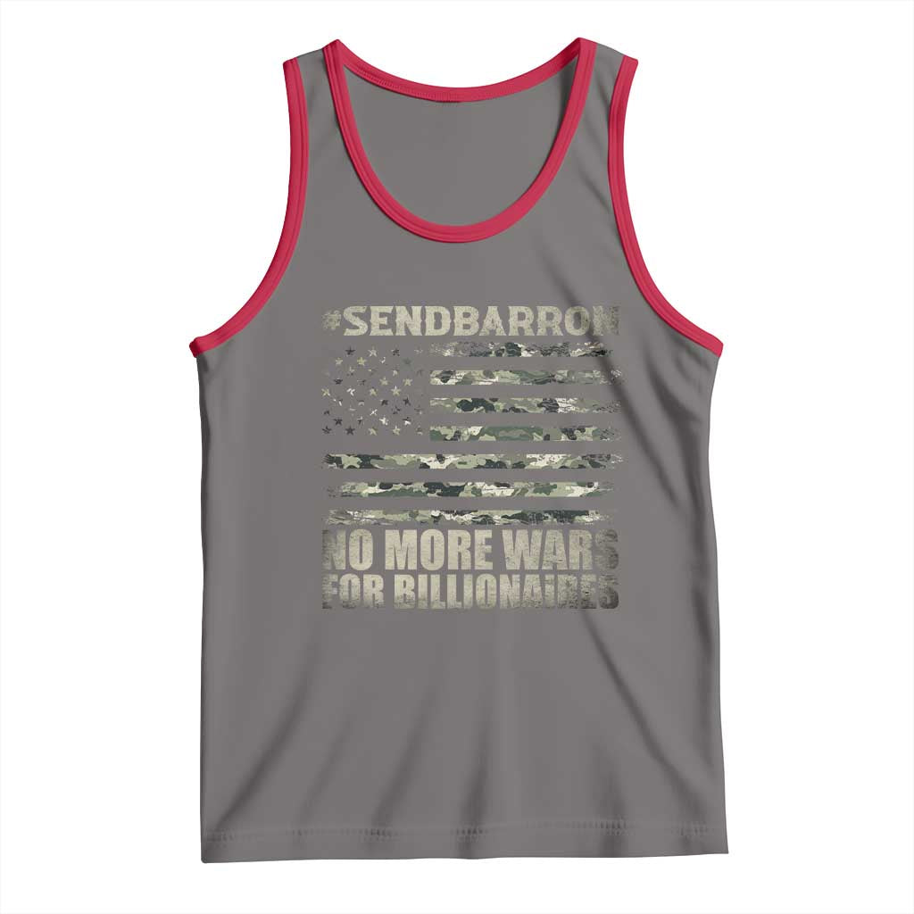 Send Barron Tank Top Vintage American Flag Camo Soldier Hashtag Meme TS14 Deep Heather Red Print Your Wear