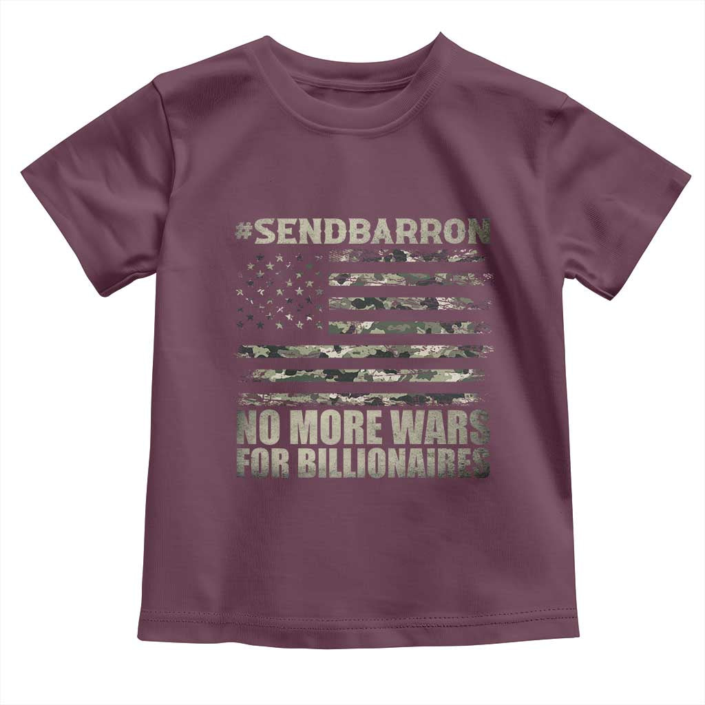 Send Barron Toddler T Shirt Vintage American Flag Camo Soldier Hashtag Meme TS14 Maroon Print Your Wear