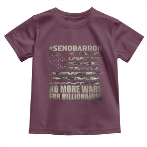 Send Barron Toddler T Shirt Vintage American Flag Camo Soldier Hashtag Meme TS14 Maroon Print Your Wear
