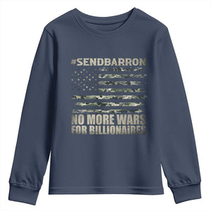 Send Barron Youth Sweatshirt Vintage American Flag Camo Soldier Hashtag Meme TS14 Navy Print Your Wear