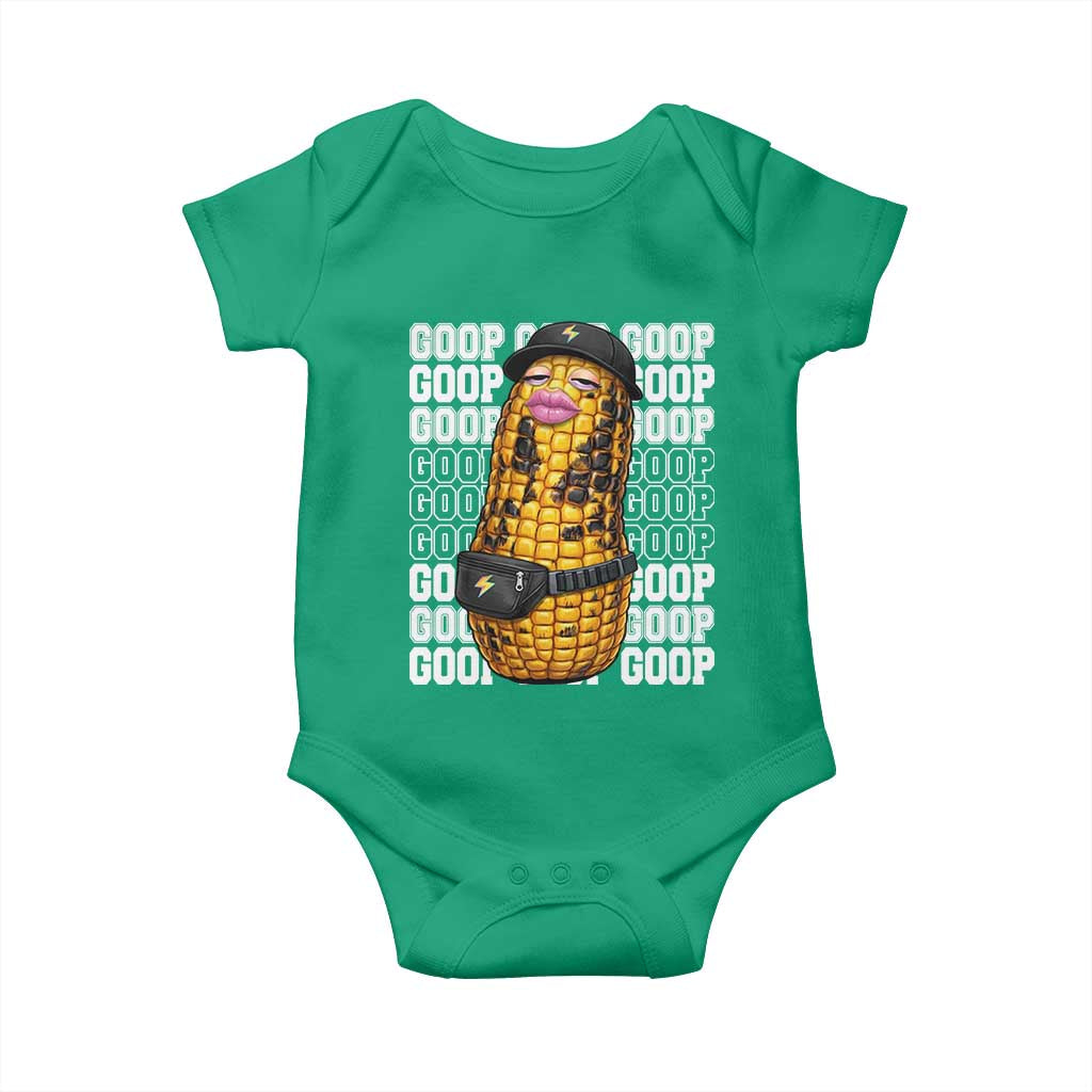 Funny Burnt Peanut Goop Baby Onesie Burnt Corn Meme Viral Humor TS14 Irish Green Print Your Wear