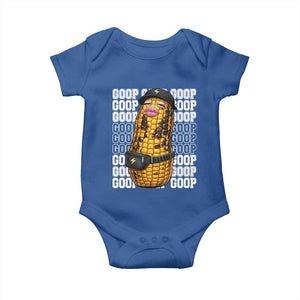 Funny Burnt Peanut Goop Baby Onesie Burnt Corn Meme Viral Humor TS14 Royal Blue Print Your Wear