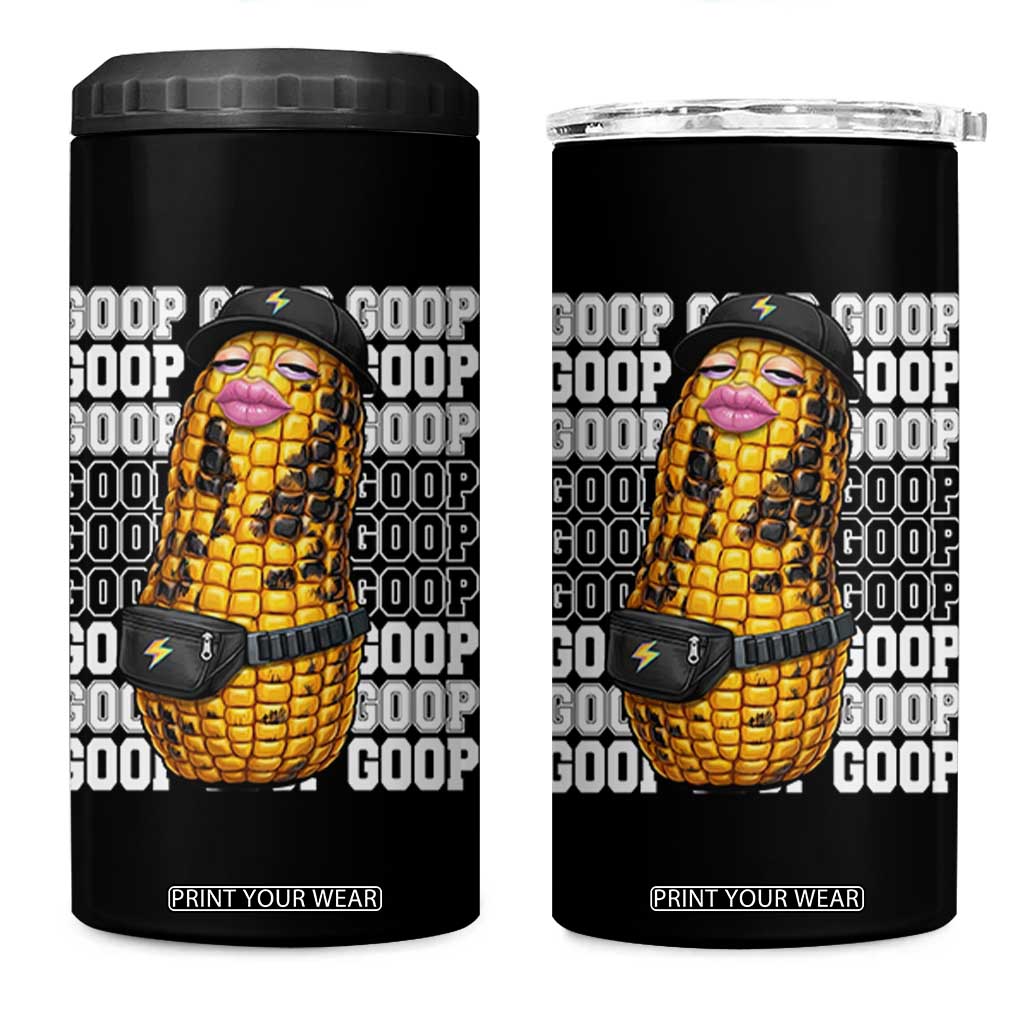 Funny Burnt Peanut Goop 4 in 1 Can Cooler Tumbler Burnt Corn Meme Viral Humor TS14 One Size: 16 oz Black Print Your Wear
