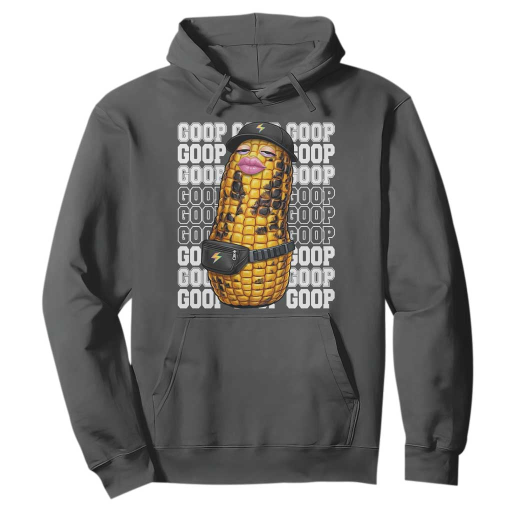 Funny Burnt Peanut Goop Hoodie Burnt Corn Meme Viral Humor TS14 Dark Heather Print Your Wear