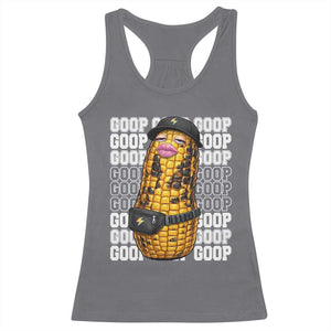 Funny Burnt Peanut Goop Racerback Tank Top Burnt Corn Meme Viral Humor TS14 Charcoal Print Your Wear