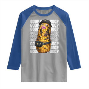 Funny Burnt Peanut Goop Raglan Shirt Burnt Corn Meme Viral Humor TS14 Sport Gray Royal Print Your Wear