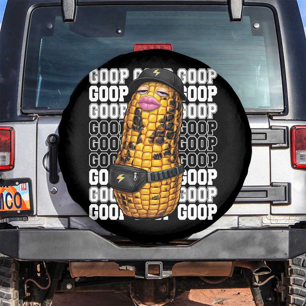 Funny Burnt Peanut Goop Spare Tire Cover Burnt Corn Meme Viral Humor TS14 No hole Black Print Your Wear