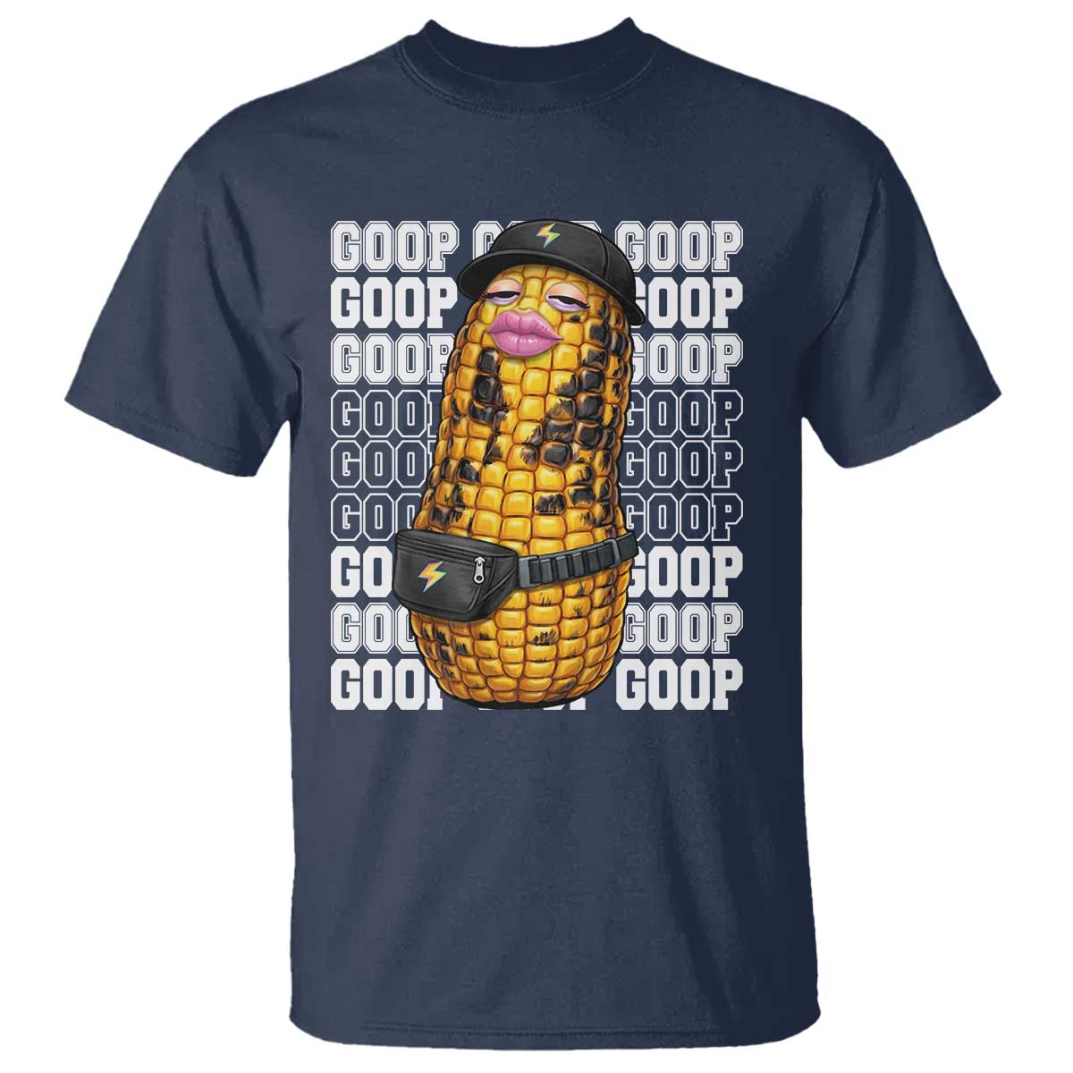 Funny Burnt Peanut Goop T Shirt Burnt Corn Meme Viral Humor TS14 Navy Print Your Wear