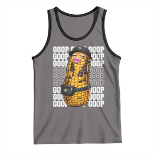 Funny Burnt Peanut Goop Tank Top Burnt Corn Meme Viral Humor TS14 Deep Heather Black Print Your Wear