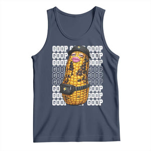 Funny Burnt Peanut Goop Tank Top Burnt Corn Meme Viral Humor TS14 Navy Print Your Wear