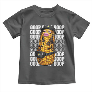 Funny Burnt Peanut Goop Toddler T Shirt Burnt Corn Meme Viral Humor TS14 Dark Heather Print Your Wear