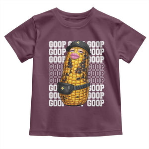 Funny Burnt Peanut Goop Toddler T Shirt Burnt Corn Meme Viral Humor TS14 Maroon Print Your Wear