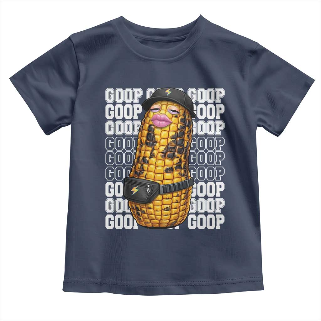 Funny Burnt Peanut Goop Toddler T Shirt Burnt Corn Meme Viral Humor TS14 Navy Print Your Wear