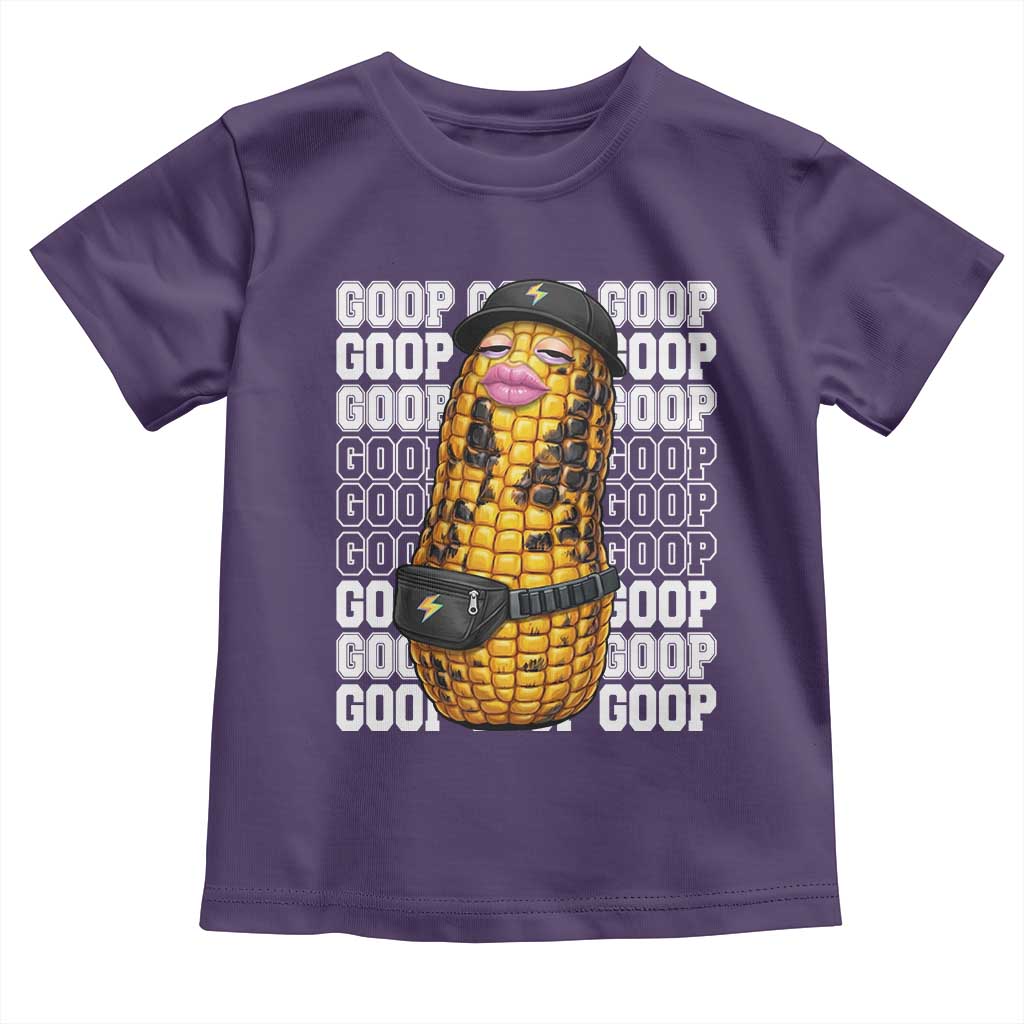 Funny Burnt Peanut Goop Toddler T Shirt Burnt Corn Meme Viral Humor TS14 Purple Print Your Wear