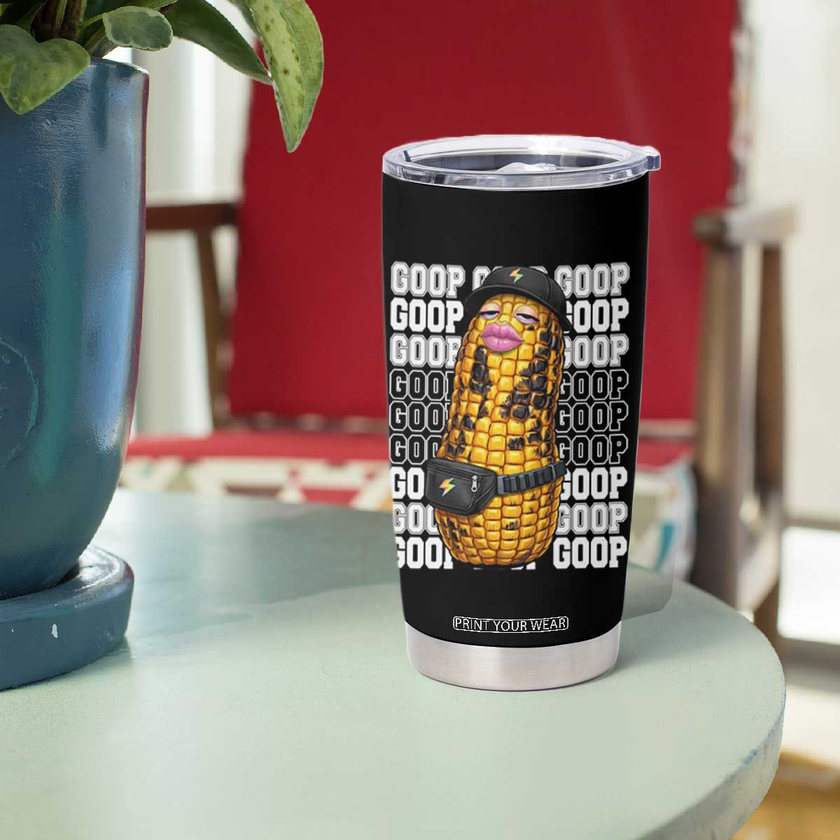 Funny Burnt Peanut Goop Tumbler Cup Burnt Corn Meme Viral Humor TS14 Print Your Wear