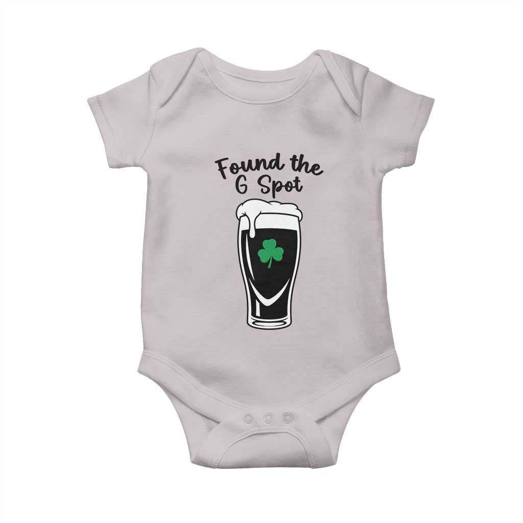 Funny St Patrick’s Day Beer Baby Onesie Found The G Spot TS14 Ice Gray Print Your Wear