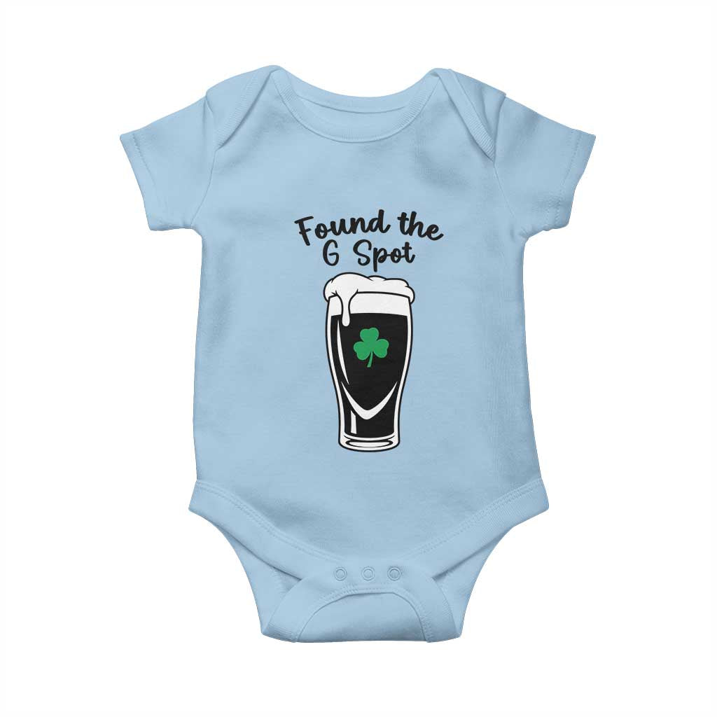 Funny St Patrick’s Day Beer Baby Onesie Found The G Spot TS14 Light Blue Print Your Wear