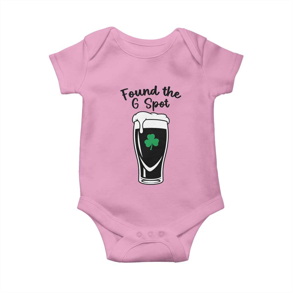 Funny St Patrick’s Day Beer Baby Onesie Found The G Spot TS14 Light Pink Print Your Wear