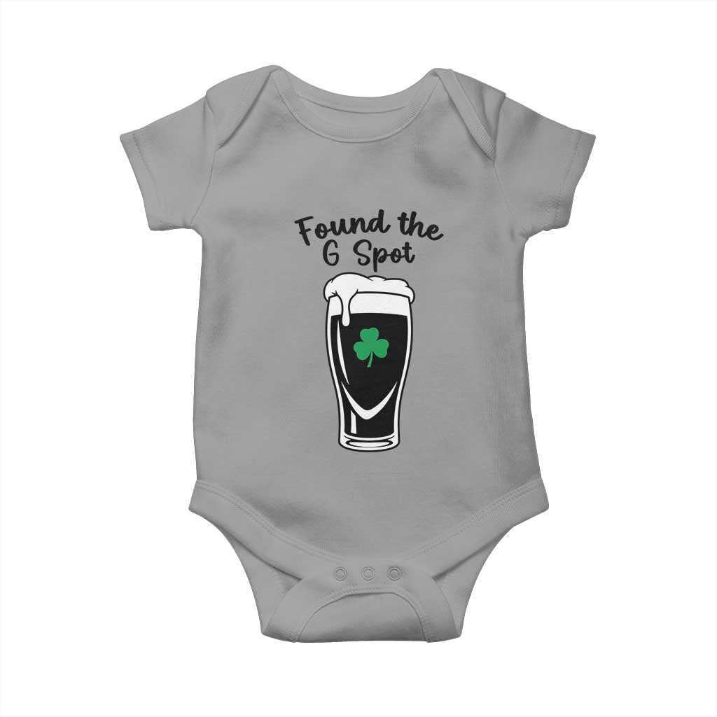Funny St Patrick’s Day Beer Baby Onesie Found The G Spot TS14 Sport Gray Print Your Wear