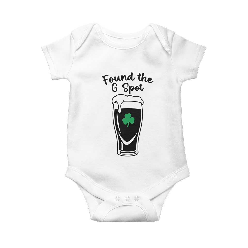 Funny St Patrick’s Day Beer Baby Onesie Found The G Spot TS14 White Print Your Wear