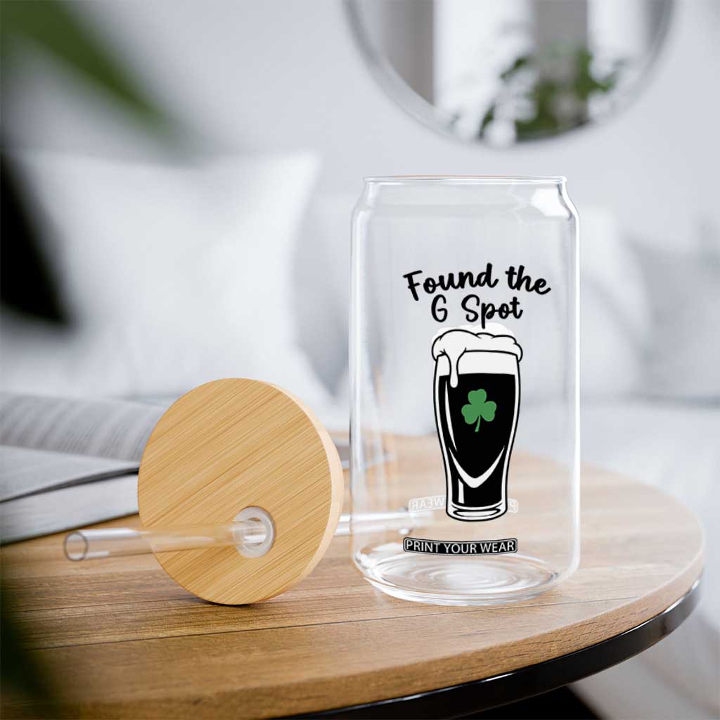 Funny St Patrick’s Day Beer Glass Can Found The G Spot TS14 Print Your Wear