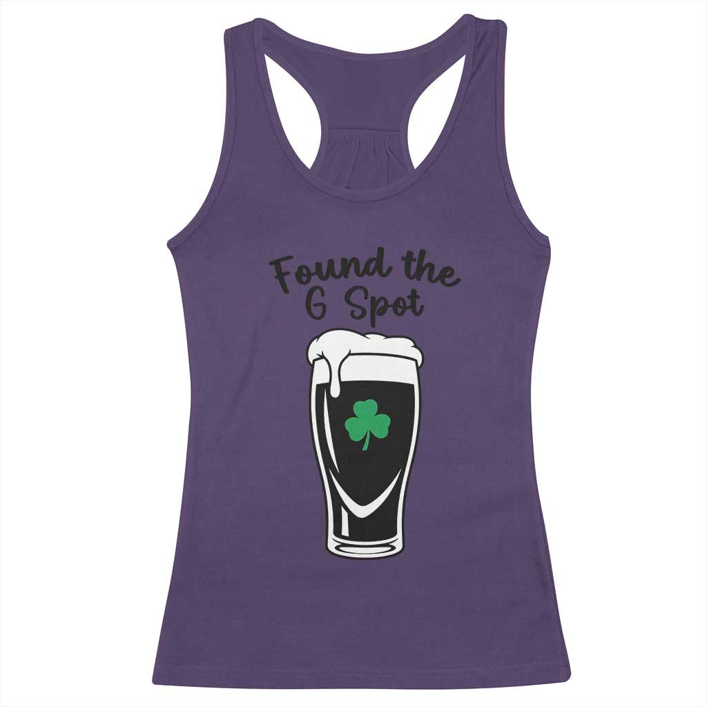 Funny St Patrick’s Day Beer Racerback Tank Top Found The G Spot TS14 Purple Print Your Wear