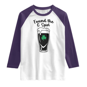 Funny St Patrick’s Day Beer Raglan Shirt Found The G Spot TS14 White Purple Print Your Wear