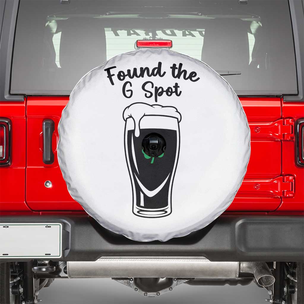 Funny St Patrick’s Day Beer Spare Tire Cover Found The G Spot TS14 White Print Your Wear