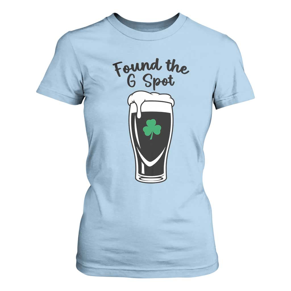 Funny St Patrick’s Day Beer T Shirt For Women Found The G Spot TS14 Light Blue Print Your Wear