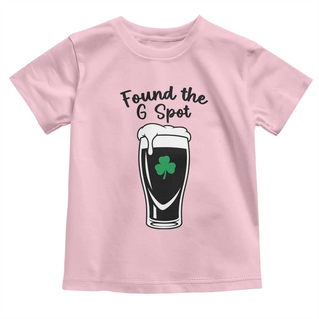 Funny St Patrick’s Day Beer Toddler T Shirt Found The G Spot TS14 Light Pink Print Your Wear