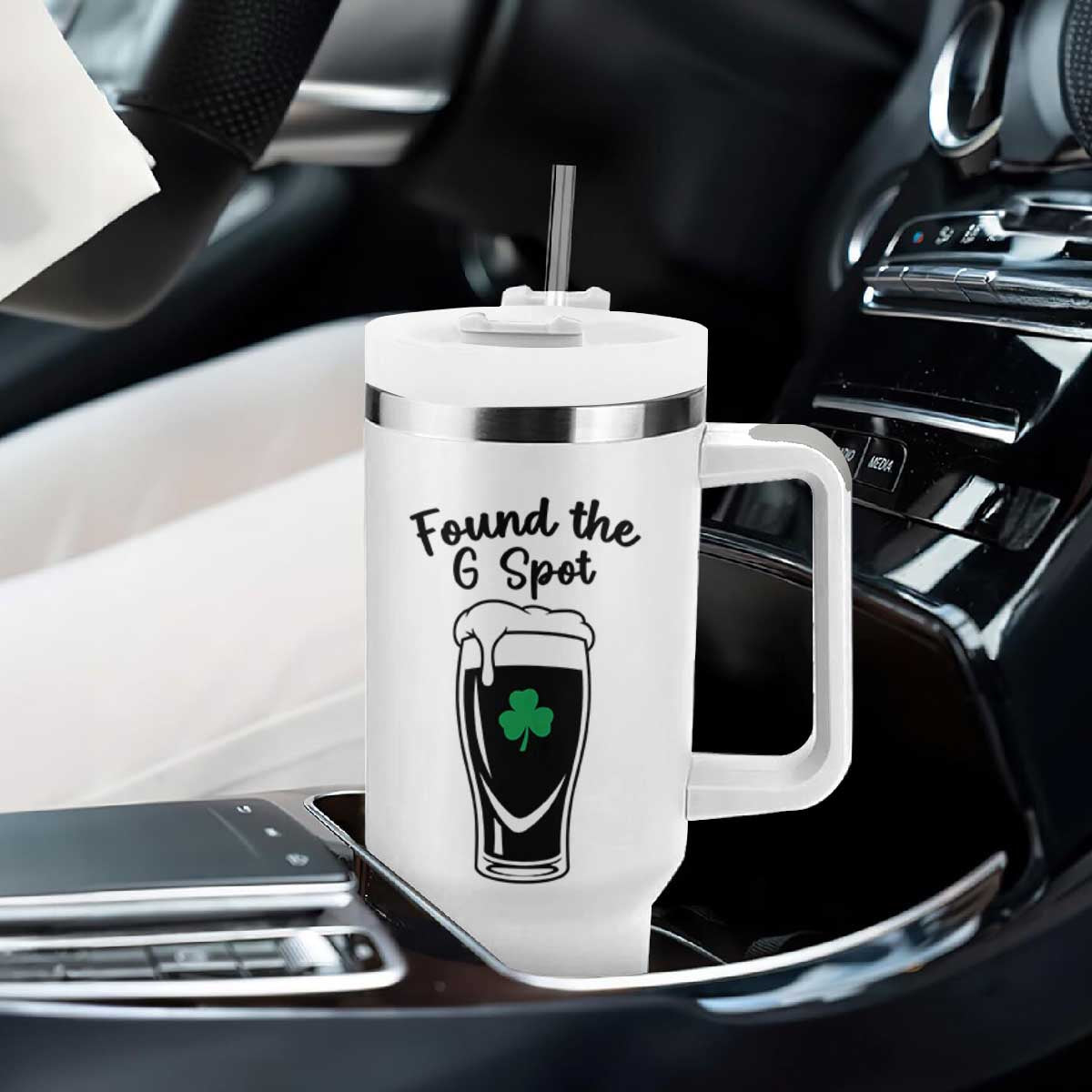 Funny St Patrick’s Day Beer Tumbler With Handle Found The G Spot TS14 Print Your Wear