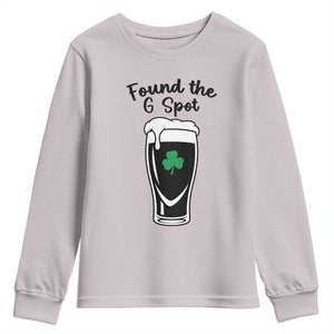 Funny St Patrick’s Day Beer Youth Sweatshirt Found The G Spot TS14 Ice Gray Print Your Wear