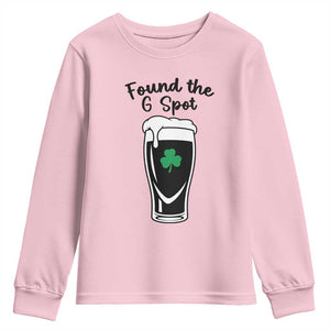 Funny St Patrick’s Day Beer Youth Sweatshirt Found The G Spot TS14 Light Pink Print Your Wear
